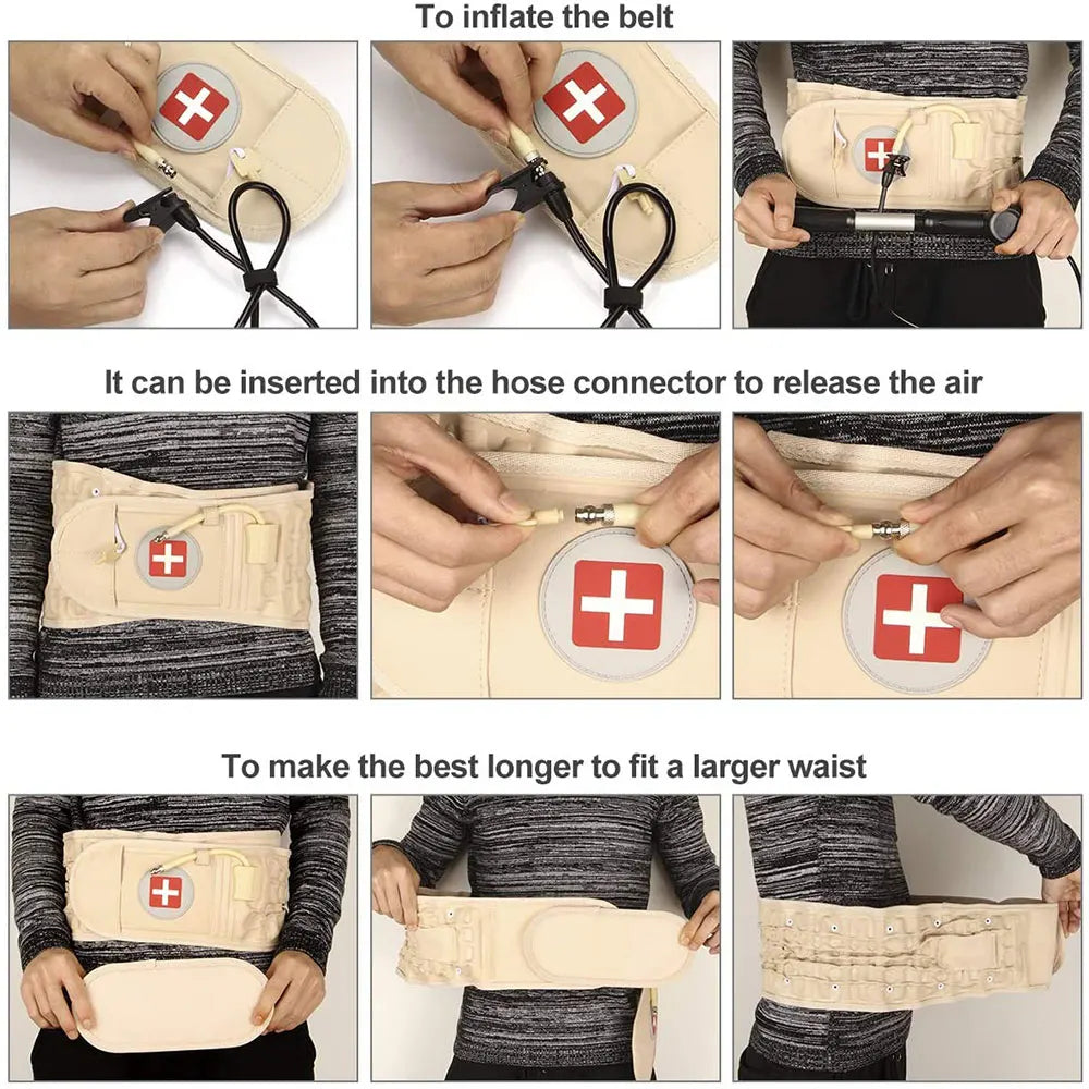 Back Decompression Lumbar Support Belt – Air Traction Waist Brace
