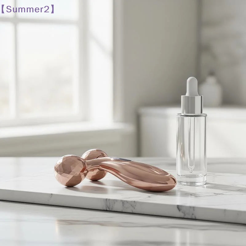 【Xia2】Masseur à double rouleau 3D avec effet liftant et raffermissant pour le visage, pour les soins quotidiens à domicile, les voyages et la routine beauté {S}