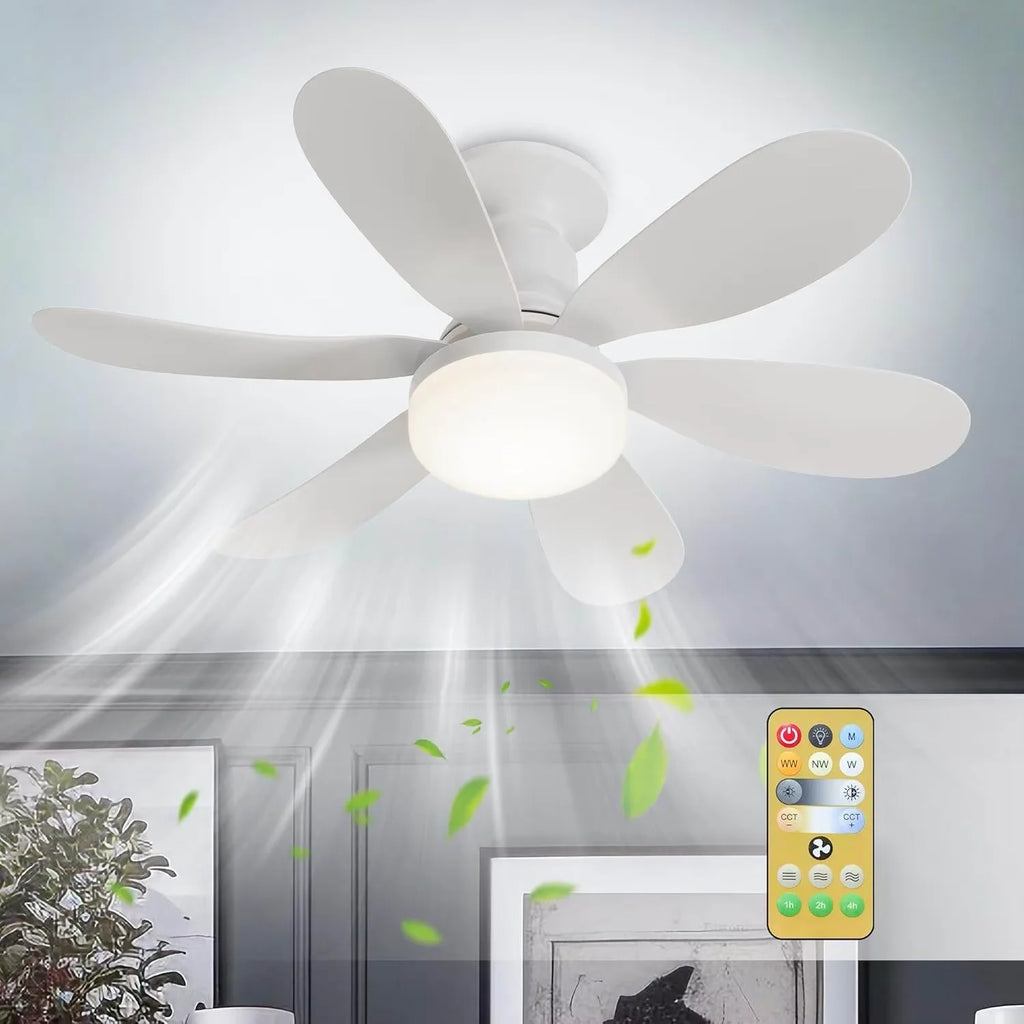 Ventilateur de plafond LED 40W E27 avec télécommande pour variation de luminosité, adapté au salon, au bureau, à un usage domestique, 85-265V