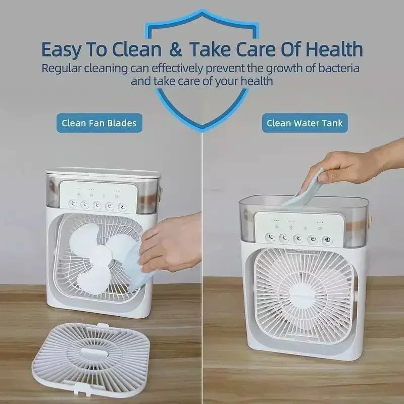 3 en 1 nouveau ventilateur climatiseur ménage petit refroidisseur d'air LED veilleuse Portable humidificateur réglage de l'air ventilateur bureau maison ventilateur