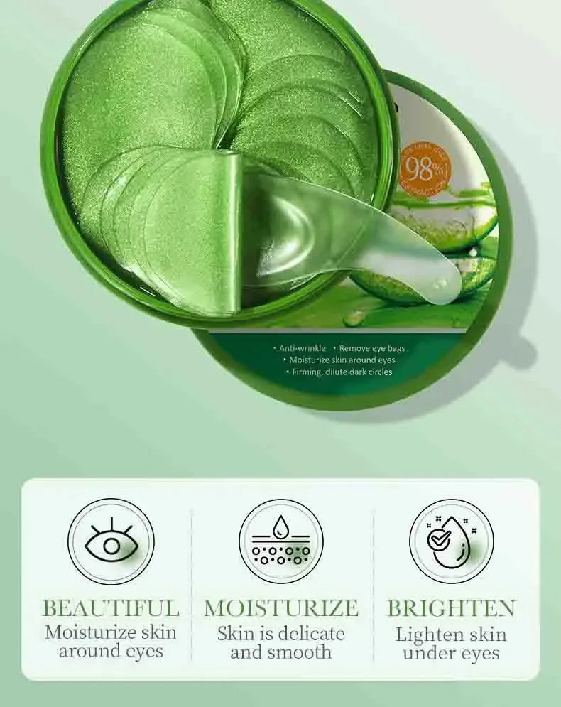 Patchs Contour des Yeux au Collagène & Aloe Vera – 60 Pièces