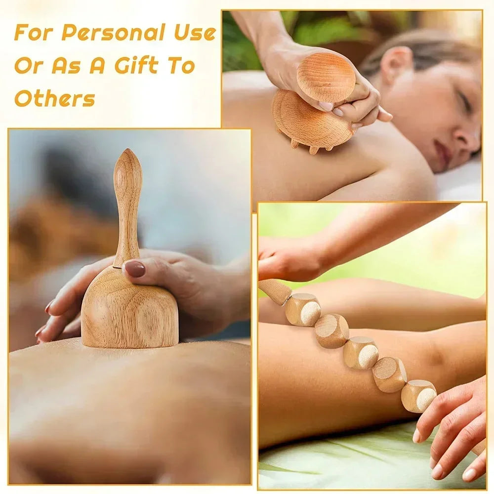 Outils de Massage en bois, masseur de Drainage lymphatique en bois, Anti-Cellulite, outils de mise en forme du corps pour la beauté, Gua Sha, soulagement des muscles douleurs