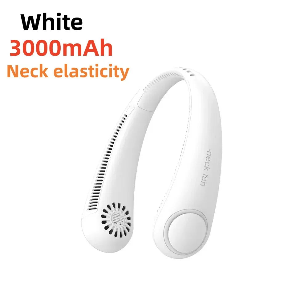 Ventilateur portable USB 8000 mAh à suspendre au cou, sans pales, mini, rechargeable, silencieux, avec affichage numérique LED, rafraîchisseur d'air électrique portatif