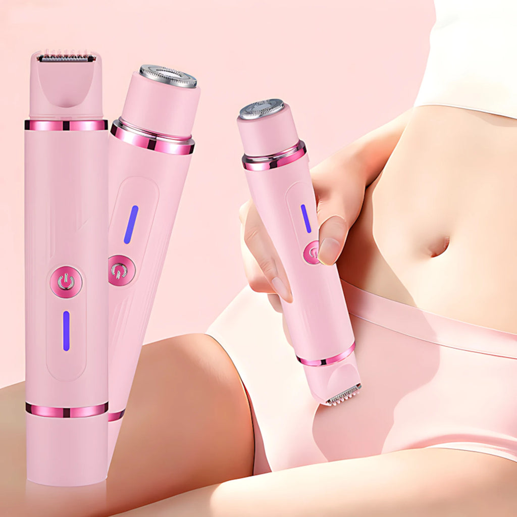 Tondeuse à cheveux électrique pour femme, rasoir 2 en 1 à double tête, pour aisselles, bras, jambes, Bikini, aine, épilateur