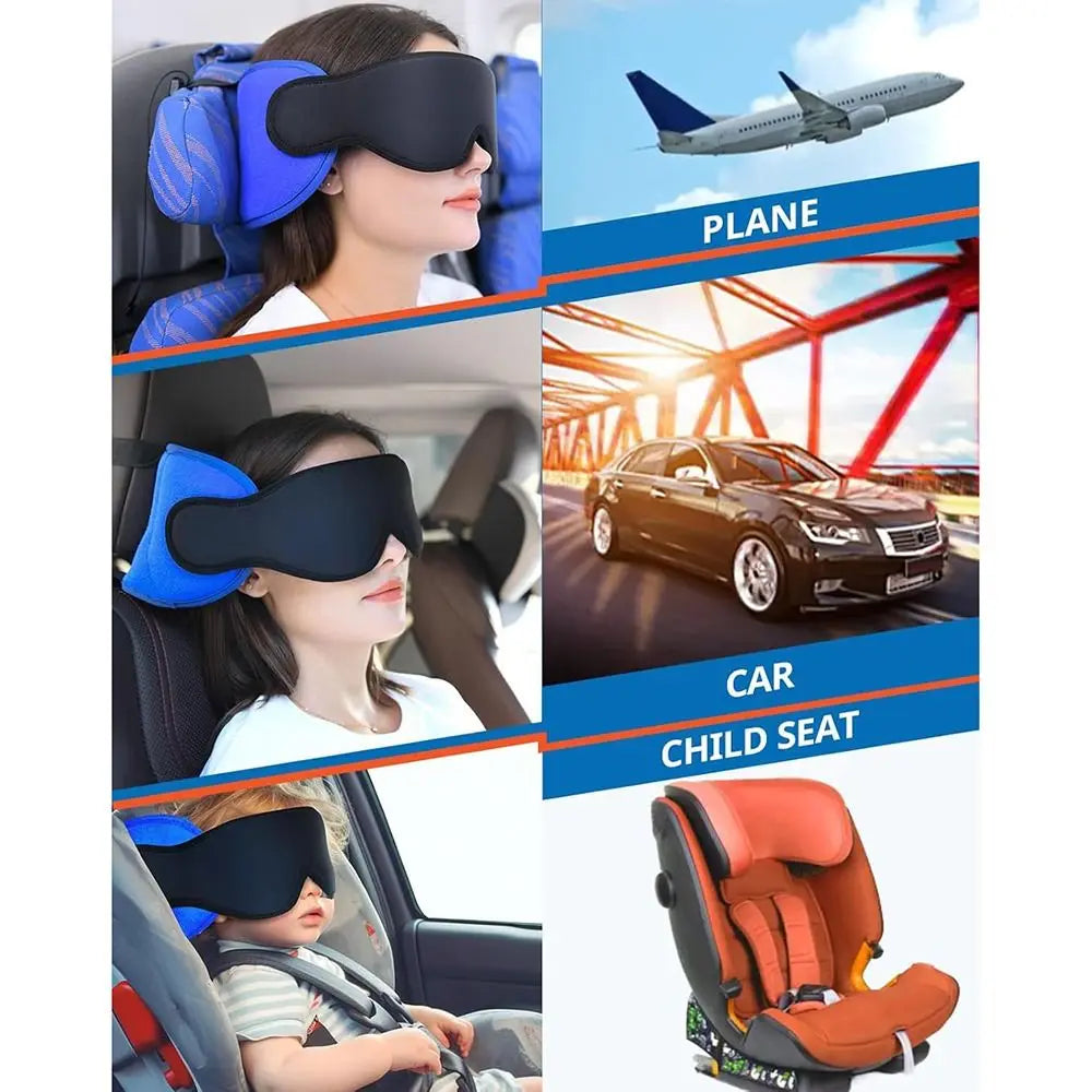 Oreiller de voyage profilé 3D, 100% occultant, masque de sommeil à pression oculaire zéro, doux et réglable, accessoires de voyage pour avion