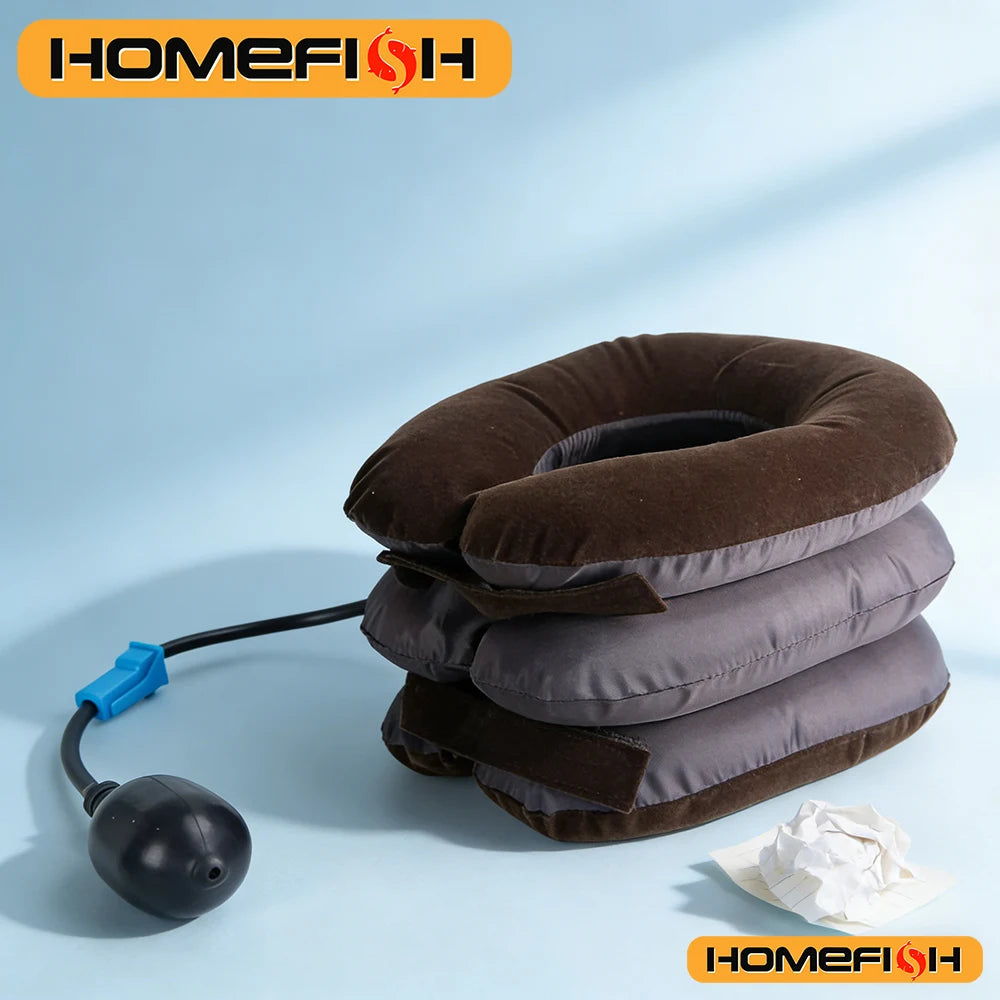 Attelle de traction cervicale gonflable – Soutien pour le cou pour la maison et le bureau