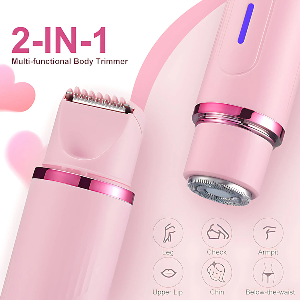 Tondeuse à cheveux électrique pour femme, rasoir 2 en 1 à double tête, pour aisselles, bras, jambes, Bikini, aine, épilateur