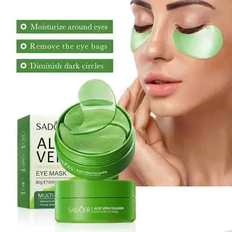 Patchs Contour des Yeux au Collagène & Aloe Vera – 60 Pièces