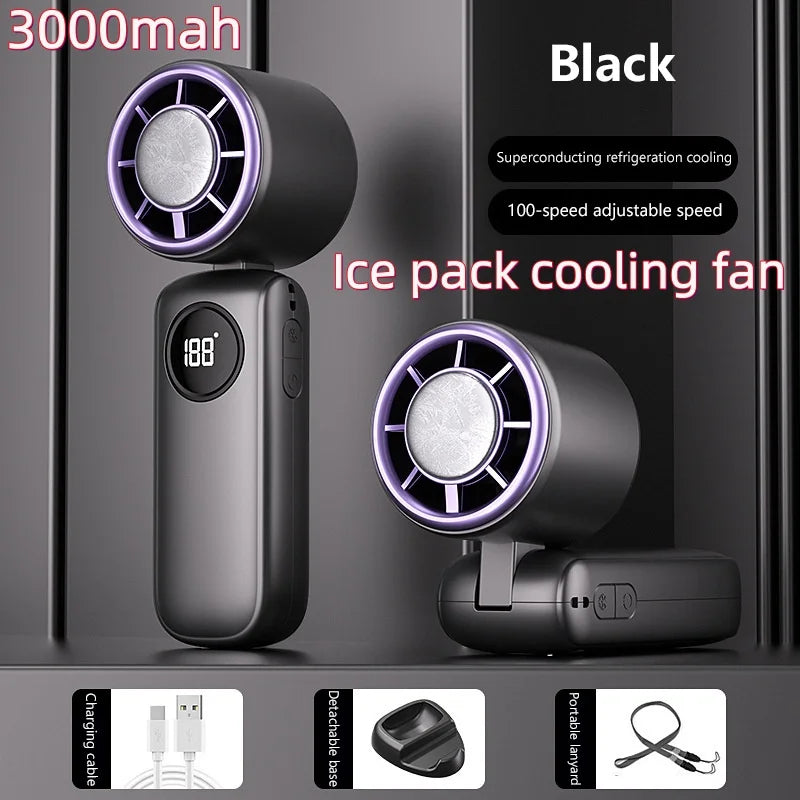 Ventilateur portable USB 8000 mAh à suspendre au cou, sans pales, mini, rechargeable, silencieux, avec affichage numérique LED, rafraîchisseur d'air électrique portatif