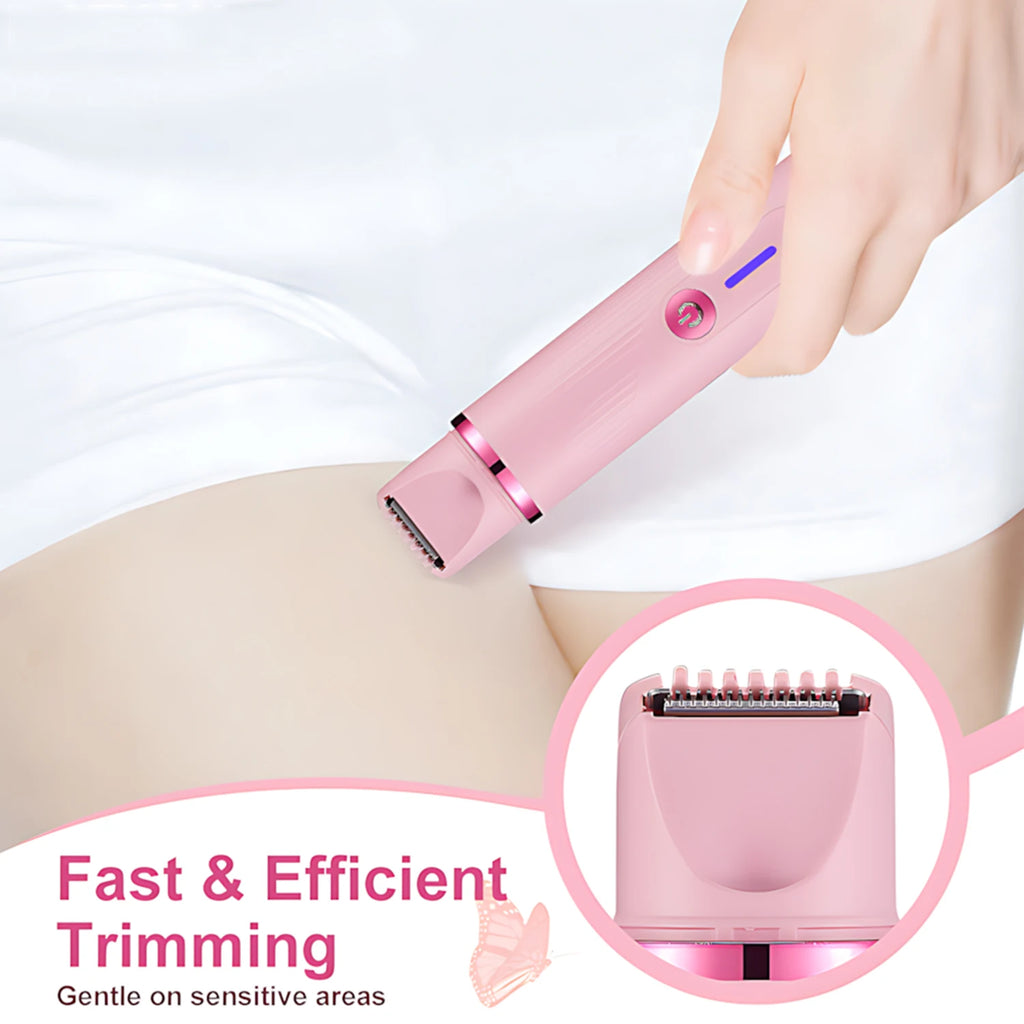 Tondeuse à cheveux électrique pour femme, rasoir 2 en 1 à double tête, pour aisselles, bras, jambes, Bikini, aine, épilateur