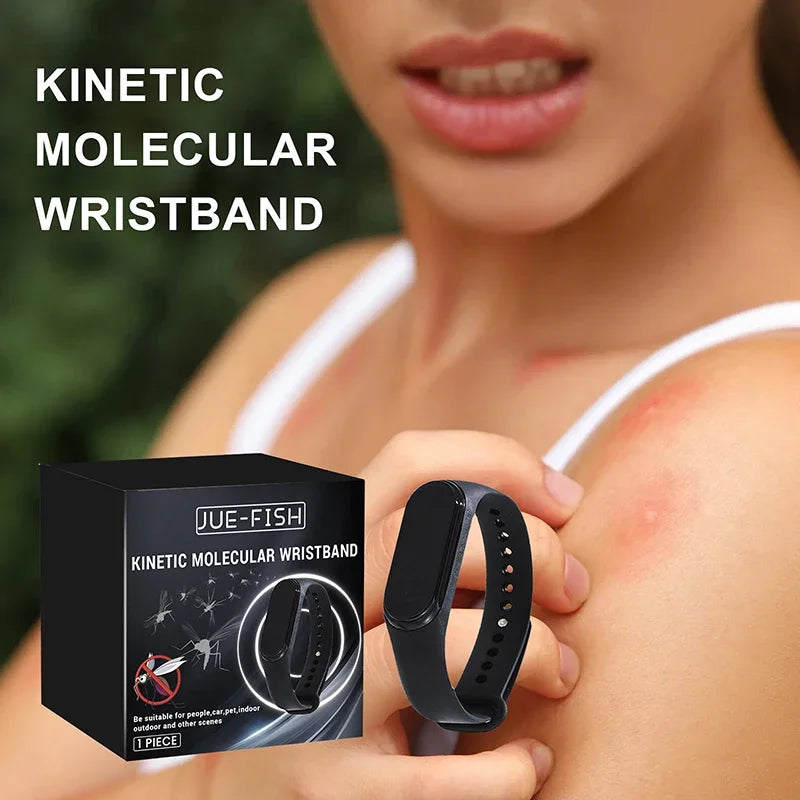 bracelet anti-moustiques portable, unisexe, physique et ultrasonique, non chimique, pour la maison et l'extérieur, comprend 2 piles