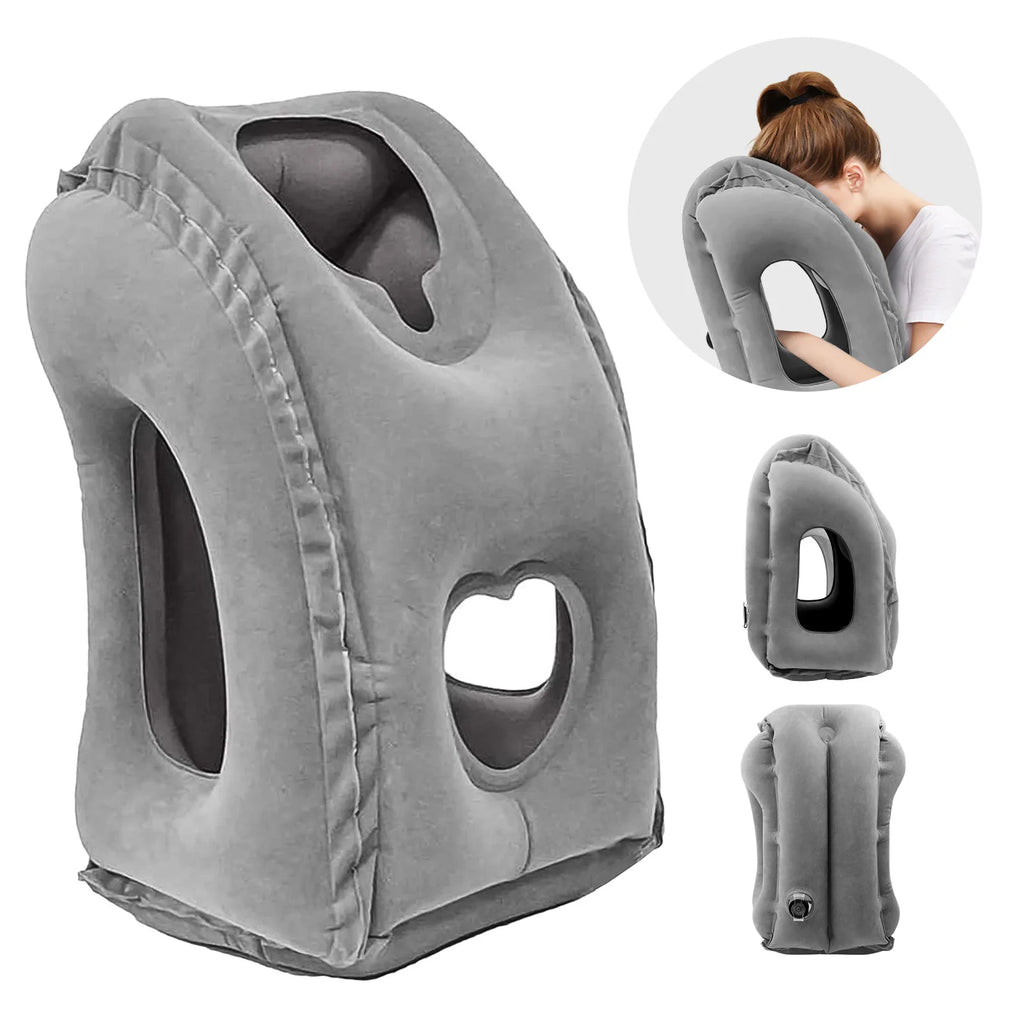 Oreiller de voyage gonflable 1 pièce, oreiller d'avion avec conception de Valve brevetée, accessoires de voyage avec soutien du cou et de la tête, voyage