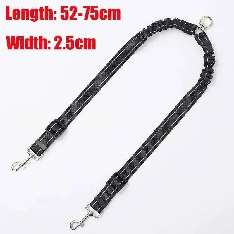Laisse de chien rétractable automatique à double tête, corde de 3 m pour 2 chiens avec lampe torche LED, corde de traction double à 360 degrés, fournitures pour animaux de compagnie