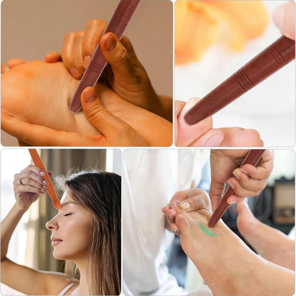 Bâtons de réflexologie en bois, 1 pièce, Massage des pieds et des mains, outils thaïlandais pour le visage, le cou, le dos et la taille, Points de déclenchement