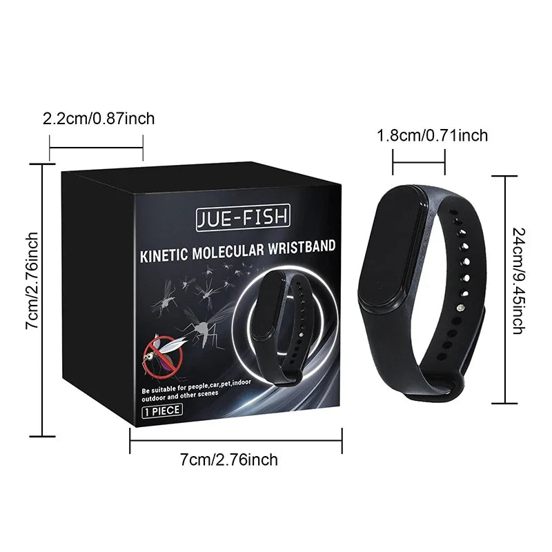 bracelet anti-moustiques portable, unisexe, physique et ultrasonique, non chimique, pour la maison et l'extérieur, comprend 2 piles