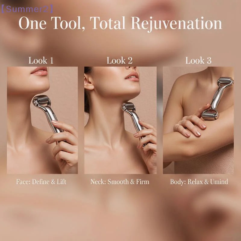 【Xia2】Masseur à double rouleau 3D avec effet liftant et raffermissant pour le visage, pour les soins quotidiens à domicile, les voyages et la routine beauté {S}