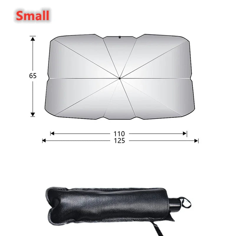 Pare-soleil de pare-brise de voiture, pare-soleil/couvercle de parapluie pliable pour la plupart des voitures, pare-soleil réfléchissant pour pare-brise avant de voiture