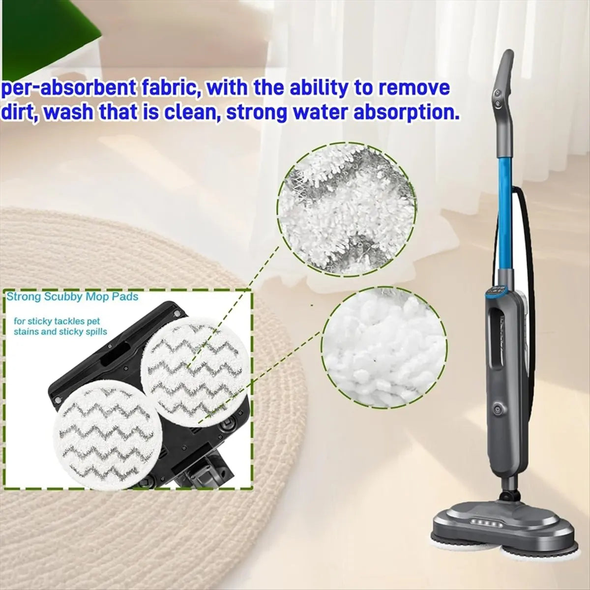 FSLH 6 pièces tampons de vadrouille pour vadrouille à vapeur SmartSteam 3897A 3712C 3712W tampon de remplacement de vadrouille rotative
