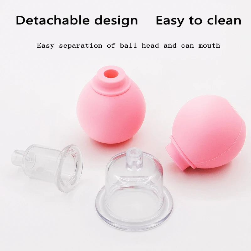 Ensemble de ventouses en caoutchouc, masseur de visage sous vide, Lifting de la peau, tasses Anti-Cellulite, ventouses Anti-rides, outil de thérapie en verre