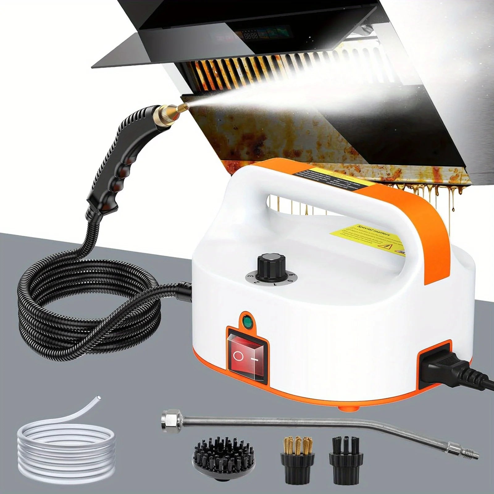 Nettoyeur vapeur haute pression 4,5 BAR, machine de nettoyage portative avec grand réservoir et 6 niveaux de réglage pour une utilisation domestique sur tapis, canapé, sol et intérieur de voiture