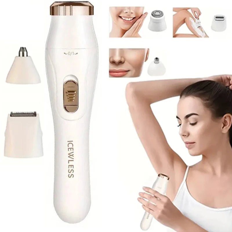 Ensemble d'épilation électrique 3 en 1, tondeuse pour le nez rechargeable par USB, aisselles, poils des jambes, dispositif d'épilation du nez