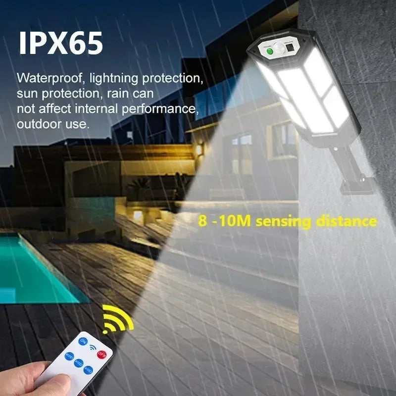 30000LM lampes LED solaires lumières solaires extérieures de capteur de mouvement 3 Modes étanche IP65 lumière de jardin solaire lanterne de cour de rue