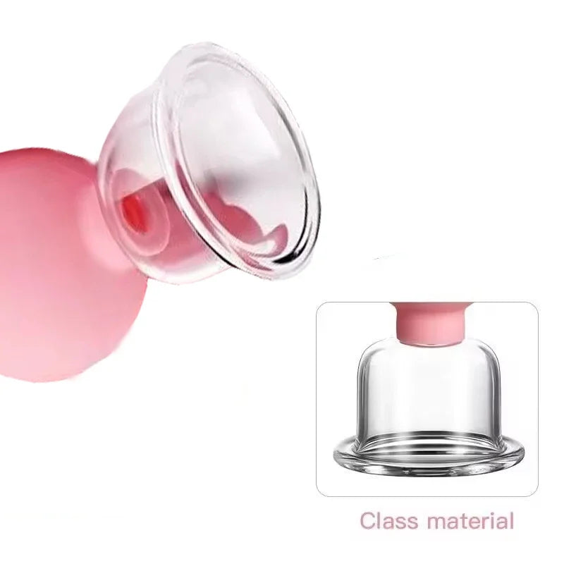 Ensemble de ventouses en caoutchouc, masseur de visage sous vide, Lifting de la peau, tasses Anti-Cellulite, ventouses Anti-rides, outil de thérapie en verre
