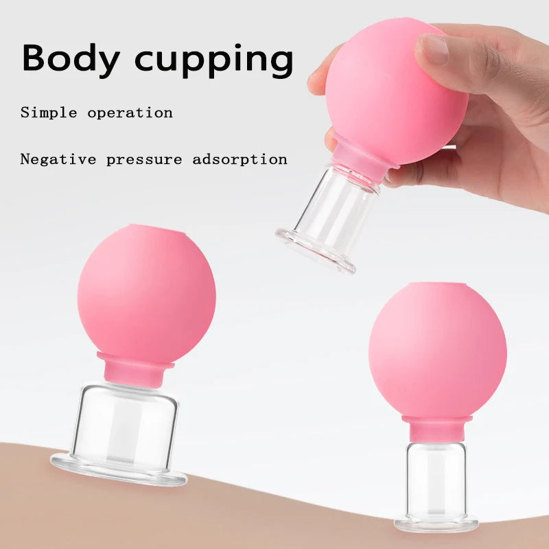 Ensemble de ventouses en caoutchouc, masseur de visage sous vide, Lifting de la peau, tasses Anti-Cellulite, ventouses Anti-rides, outil de thérapie en verre