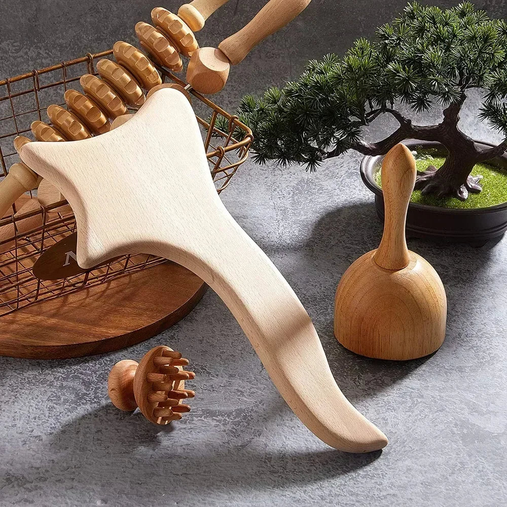 Outils de Massage en bois, masseur de Drainage lymphatique en bois, Anti-Cellulite, outils de mise en forme du corps pour la beauté, Gua Sha, soulagement des muscles douleurs
