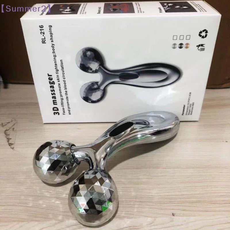 【Xia2】Masseur à double rouleau 3D avec effet liftant et raffermissant pour le visage, pour les soins quotidiens à domicile, les voyages et la routine beauté {S}