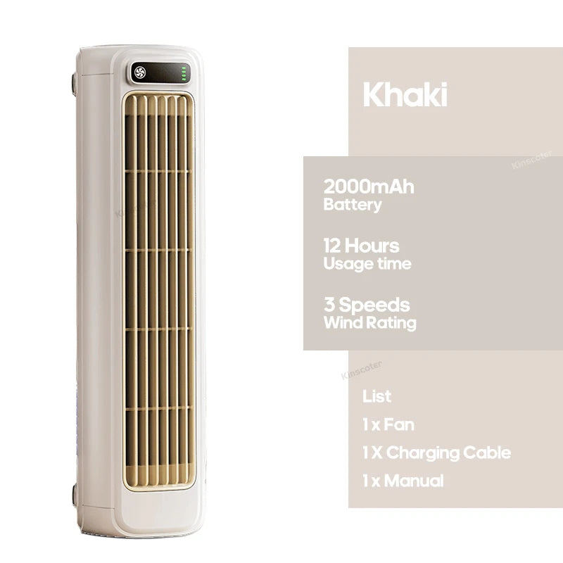KINSCOTER ventilateur de climatiseur de bureau sans perçage 3 vitesses de refroidissement ventilateur mural Rechargeable silencieux pour la maison cuisine salle de bain