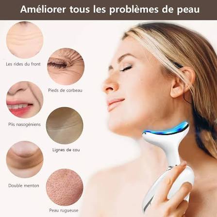 Système de beauté pour le visage HOMEFISH, appareil 3-en-1 avec vibration sonique et luminothérapie LED pour le lifting, le raffermissement et l'éclat